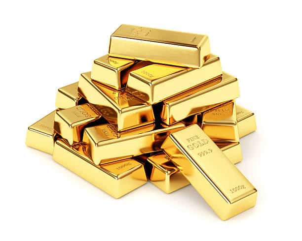 pile de barre d'or